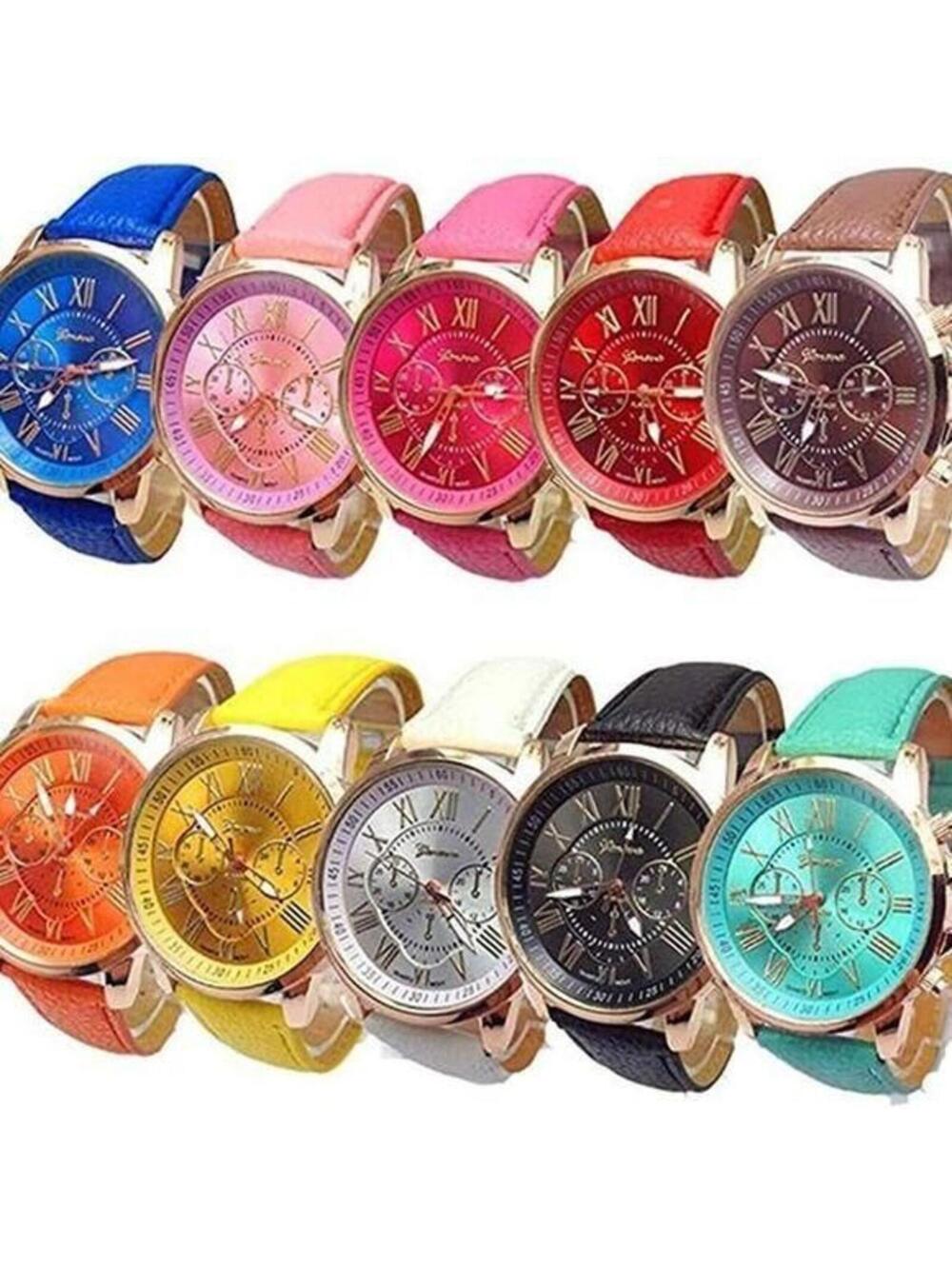 Watches 10 Pack Fashion Ladies Women PU Leather Assorted Wrist Watch Set Roman
